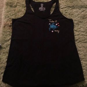 Secret Treasures Black tank with turtle